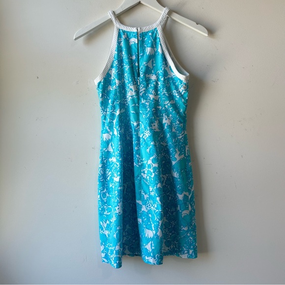 Lilly Pulitzer Pearl Halter Shift Dress Womens Sz 00 Colorful Feminine Cotton - Picture 3 of 11